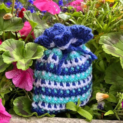 Garter Slip Stitch Lavender Bag Knitting Pattern - Free Knitting Pattern