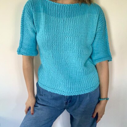 Cotton sweater Turquoise