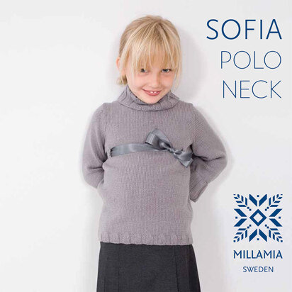 "Sofia Polo Neck Jumper" - Jumper Knitting Pattern For Girls in MillaMia Naturally Soft Merino
