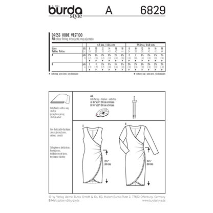 Burda burda style dresses Sewing Pattern B6829 - Paper Pattern, Size 8 - 18