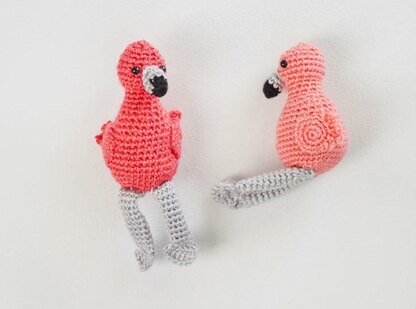 Fiona & Fred Crochet Flamingo in Red Heart Amigurumi - LM6297 - Downloadable PDF