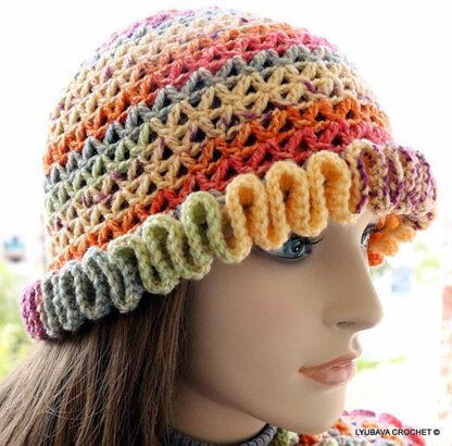 Women's Hat With Flower "Happy Autumn Colors"