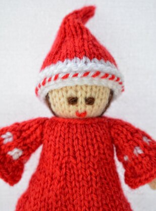 Christmas Candy Cane Doll Knitting Pattern - Toy Knitting Pattern