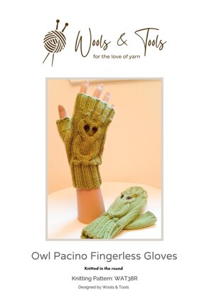 Owl Pacino Fingerless Gloves - knit in the round