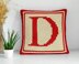 Initial Letter D Pillow Mini C2C Crochet Pattern Bordered Cushion ABC Name Bolster