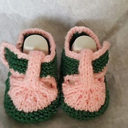 Two Tone T-Bar Baby Shoes
