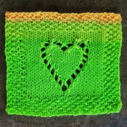 Eyelet Heart Washcloth - knitting pattern