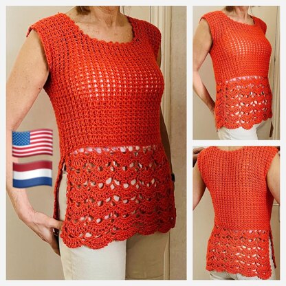 Picot Bello Summer Top.PATTERN.English USA & Dutch