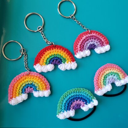 Hand Crochet Colorful Rainbow Love Crafts DIY Handmade Accessories