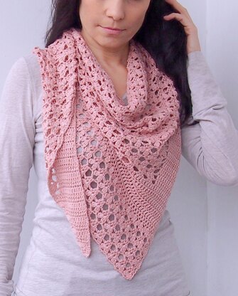 Flower dew asymmetric  shawl