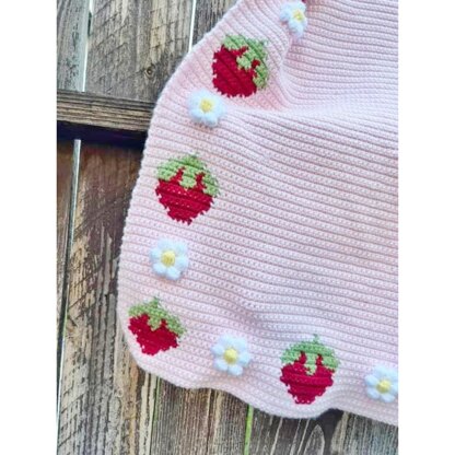 Daisy Berry Border Blanket