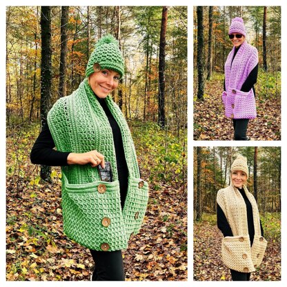 SNAZZY SNUGGLE SHAWL & HAT SET