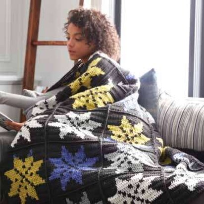 Snowflake Crochet Blanket in Bernat Super Value & Pop! - Downloadable PDF