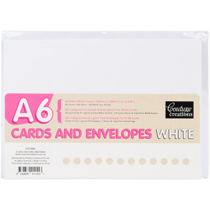 Artdeco Creations Couture Creations A6 Cards W/Envelopes 50/Pkg - White