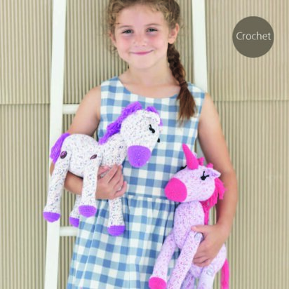 Horse and Unicorn Toys in Sirdar Snuggly Spots DK & Snuggly DK - 4746 - Downloadable PDF