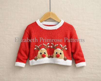 Peekaboo Reindeers in the Snow Jumper P38