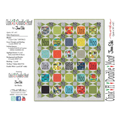 Moda Fabrics Oink A Doodle Moo Quilt - Downloadable PDF