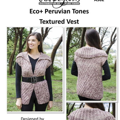 Textured Vest in Cascade Yarns Eco+ Peruvian Tones - A302 - Downloadable PDF - knitting pattern