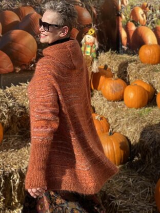 Rustic Hoody Poncho Sweater