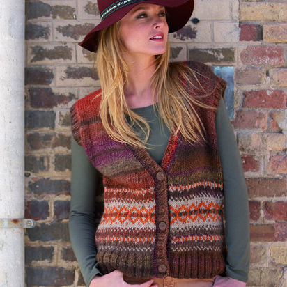 Womens Waistcoat in Katia Azteca and Merino Tweed - 9