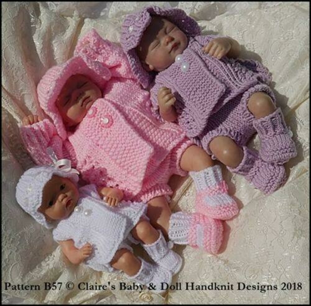 Claire's baby store doll hand knits