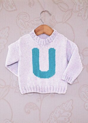 Intarsia - Letter U Chart - Childrens Sweater