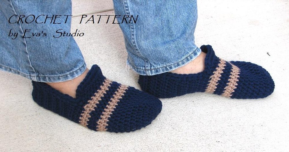 Free crochet pattern discount for easy mens slippers