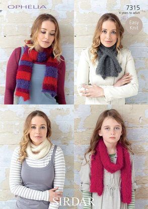 Scarves, Tippet and Snood in Sirdar Ophelia - 7315 - Downloadable PDF