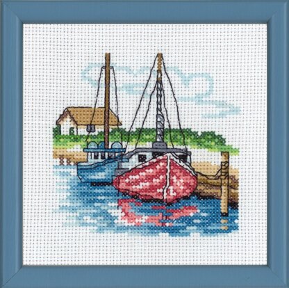 Permin Two Boats  Cross Stitch Kit - 13cm x 13cm