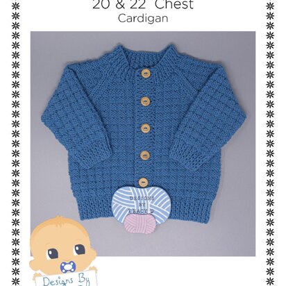 Gethin unisex baby cardigan knitting pattern 20" chest & 22" chest