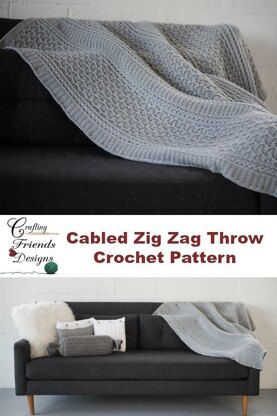 Cabled Zig Zag Throw