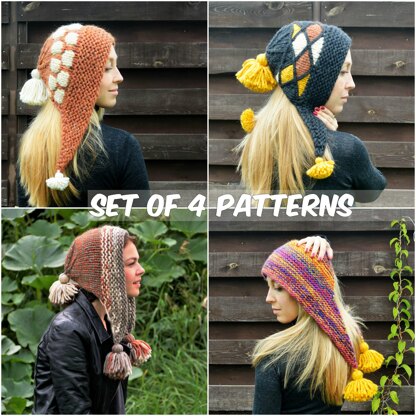 Set of 4 Hat Patterns
