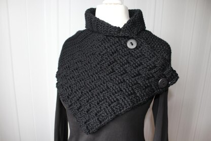 Shawl collar with a basket pattern