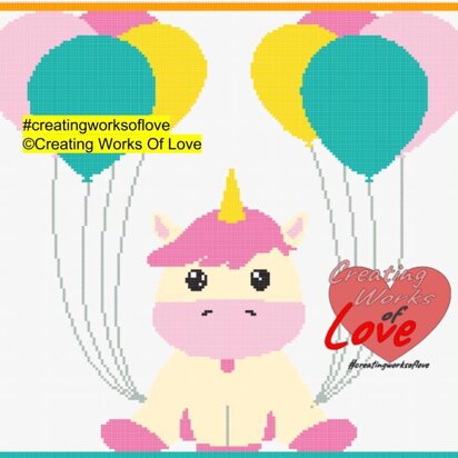 Unicorn With Balloons Stitch Graph