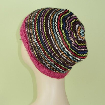 Himalaya Stripe Beanie Hat Circular knitting pattern