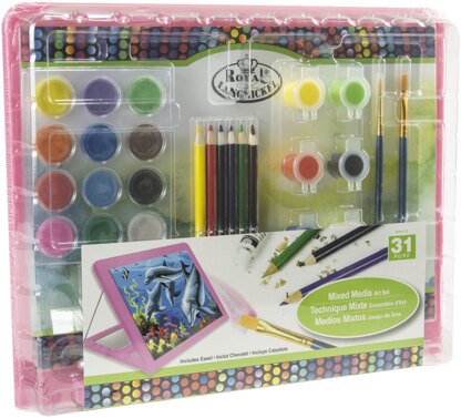 Royal Brush Mixed Media Pink Easel Art Set 31/Pkg - 562363