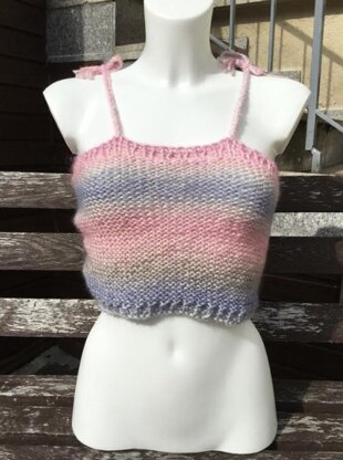 Easy Lace Up Crop Top Knitting pattern by Knitting Times Design