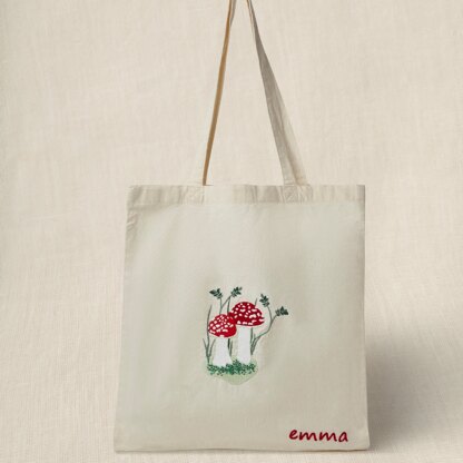 DMC Mushroom Tote Bag Kit Embroidery Kit - 35 × 42 cm