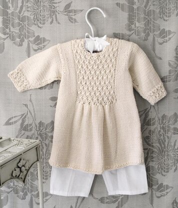 Baby girls dress with smocked front and back panel - P006