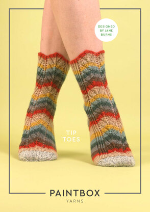 "Tip Toes Socks" - Free Socks Knitting Pattern in Paintbox Yarns Socks