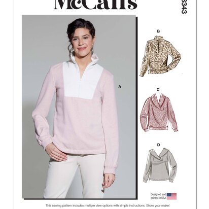 McCall's Misses' Pull-Over Top M8343 - Sewing Pattern
