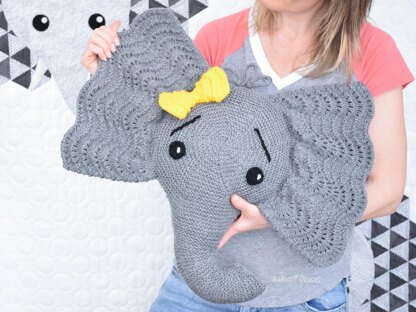 Josefina and Jeffery Knit Elephant Pillow