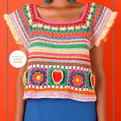 Kahlo Crop Top - Free Crochet Pattern For Women in Paintbox Yarns Cotton DK