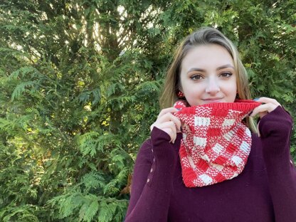 The Festive Gingham Cowl