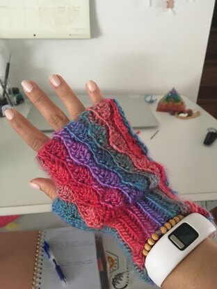 Pennine Waves fingerless gloves