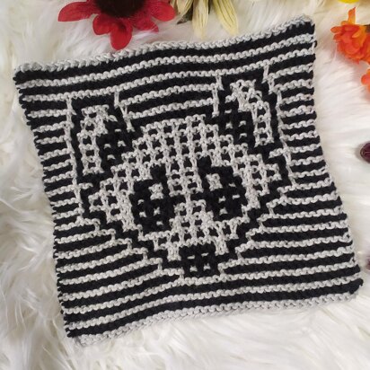 Raccoon Dishcloth - knitting pattern