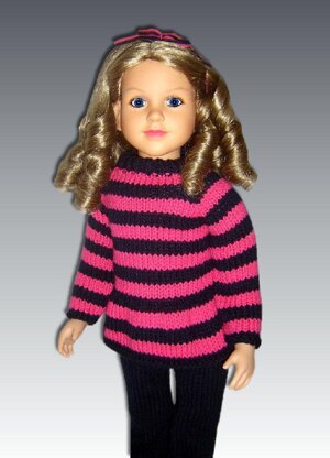 Striped Sweater and Pants Pattern for My Twinn Doll, 23 inch dolls