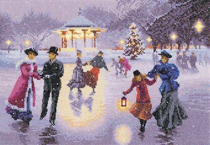 Heritage Christmas Skaters Cross Stitch Kit - 31cm x 22cm