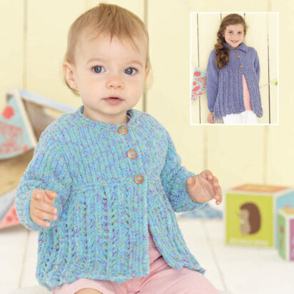 Flat Collared and Round Neck Cardigans in Sirdar Snuggly Tutti Frutti - 4736 - Downloadable PDF