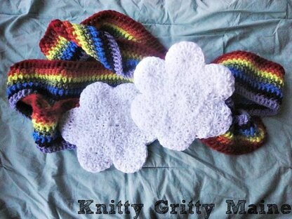 Rainbow with Clouds Scarf
